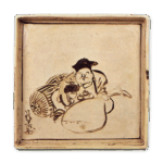 乾山锈绘大黑图角皿