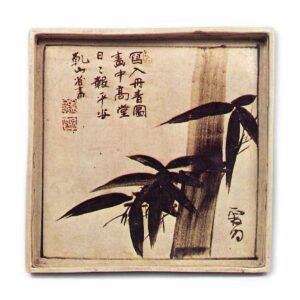 乾山锈绘竹图角皿