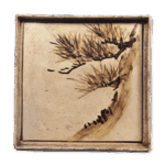 乾山锈绘松图角皿