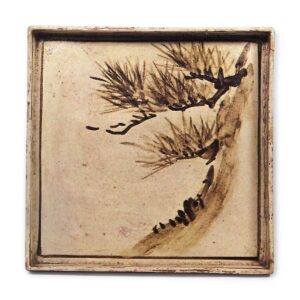 乾山锈绘松图角皿