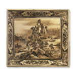 乾山銹絵山水図額皿