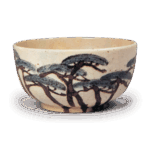 乾山銹絵染付松文蓋茶碗