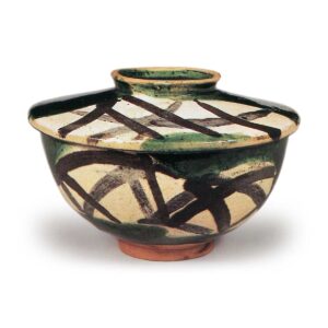 乾山色绘芒纹盖茶碗