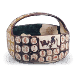 乾山色绘椿福寿字纹四方手碗