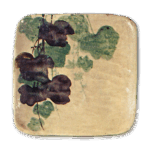 乾山色绘蔦纹角皿