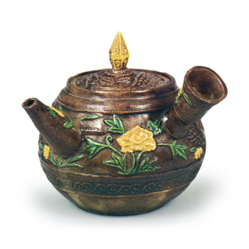 交趾写牡丹鸟纹急须