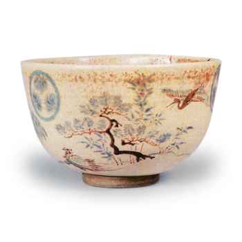 色绘蓬莱山葵纹茶碗