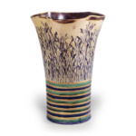 色绘柴垣纹花器