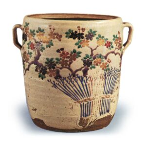 色绘樱柴垣纹水指