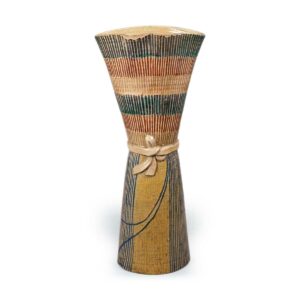 色绘水引文挂花器