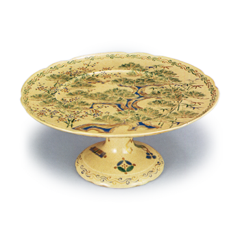 彩绘松竹梅纹高坏