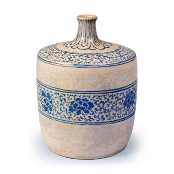 色绘牡丹唐草纹酒壶