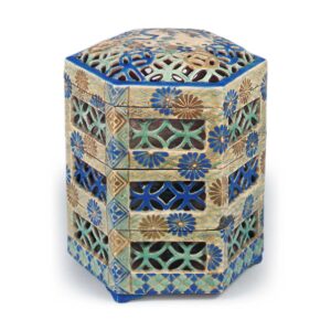 彩绘菊七宝透纹重箱