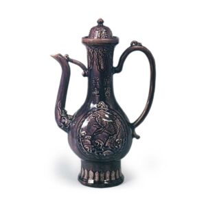 紫色交趾釉荒礁纹仙盞瓶