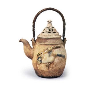 彩绘贴花鸟纹水壶