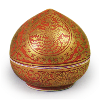 金襴手飞凤纹宝珠香合