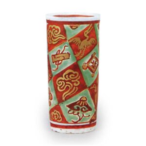 彩绘金彩宝尽纹茶巾筒