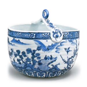 祥瑞写山水花鸟纹钓瓶水指