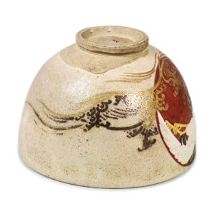 彩绘日出鹤纹茶碗