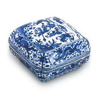 青花仿唐子纹食笼