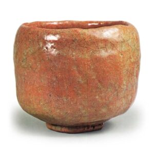 红筒茶碗 题名“雪朝” 得入