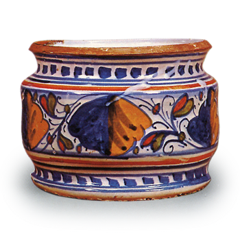 和蘭色絵萇葉水指 おらんだいろえたばこのはみずさし