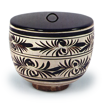 磁州窯鉄絵水草文水指 じしゅうようてつえすいそうもんみずさし | 鶴田