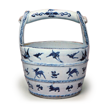 染付手桶水指 そめつけておけみずさし