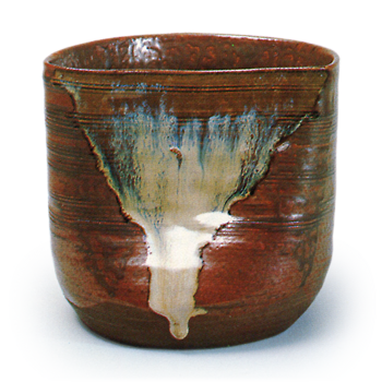 高取焼月形水指 たかとりやきつきがたみずさし