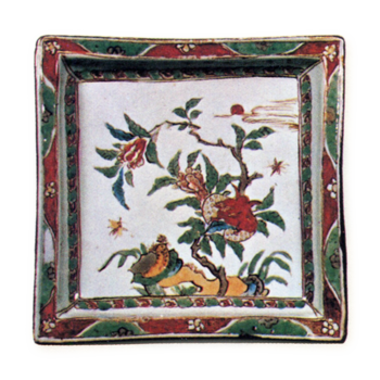 赤絵南京 柘榴文皿