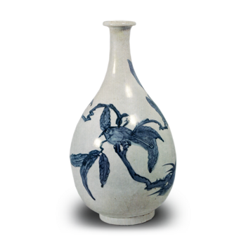 染付枇杷鳥文大徳利