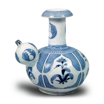 染付花井文水注