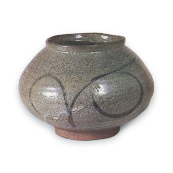 絵唐津 草文 壺