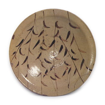 絵唐津 枝垂柳文 大皿