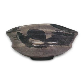 絵唐津 山水文 沓茶碗