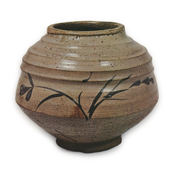 絵唐津 草文 壺