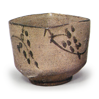 絵唐津 唐草文 四方 向付