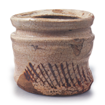 志野 矢筈口 檜垣文 水指