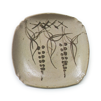 絵唐津 藤文 四方 皿