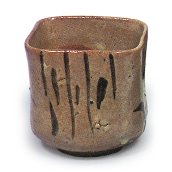 絵唐津 薄文 四方 向付