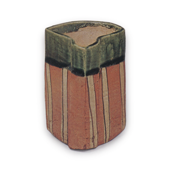 織部 扇面 筒 向付