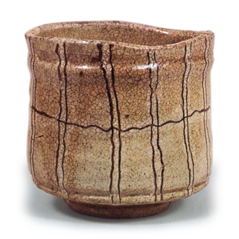 織部 間道文 茶碗