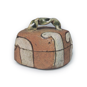 織部 蕨文 香合