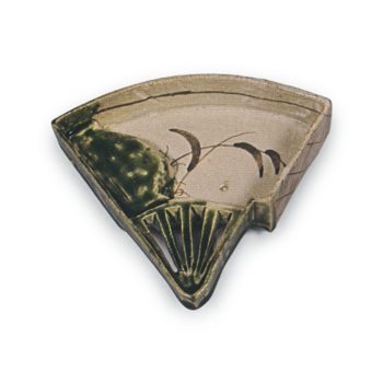 織部 薄文 扇面 向付