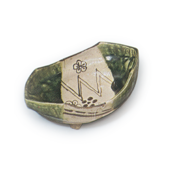 織部 梅花文 舟形 向付