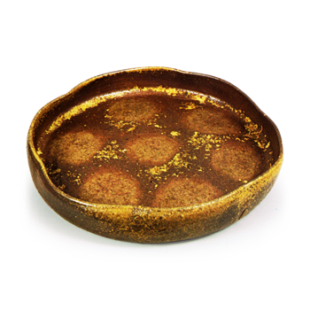 備前 脚付 平鉢