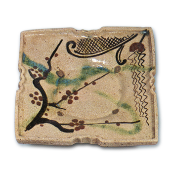 織部 梅樹文 四方 向付