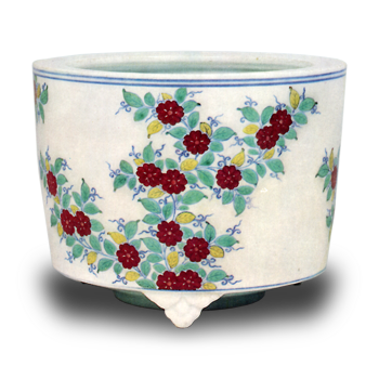 色鍋島 色絵 蔓花文 香炉