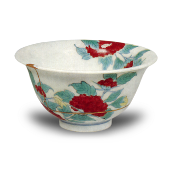 色鍋島 色絵 牡丹文 小碗