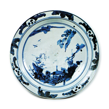 染付 山水文 大鉢